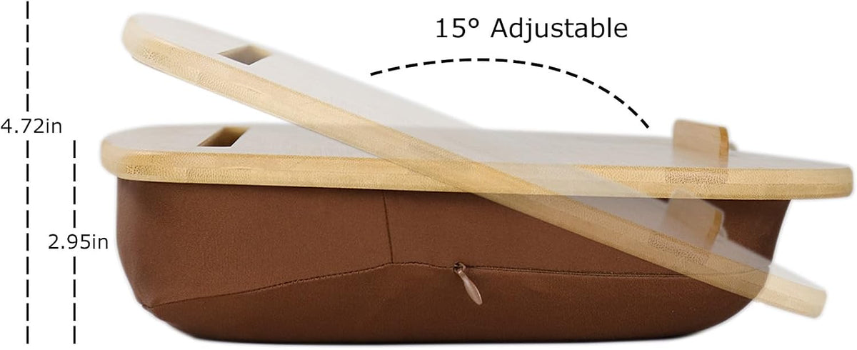 Bamboo Lap Desk for Laptop with Cushion-Fits up to 17 inch