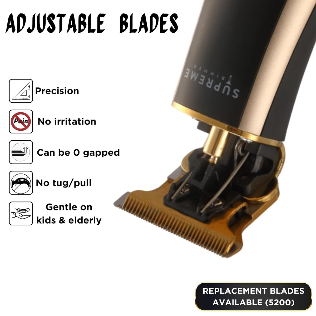 Supreme Trimmer T-Shaper Professional Zero-Gap Barber Trimmer ST5210