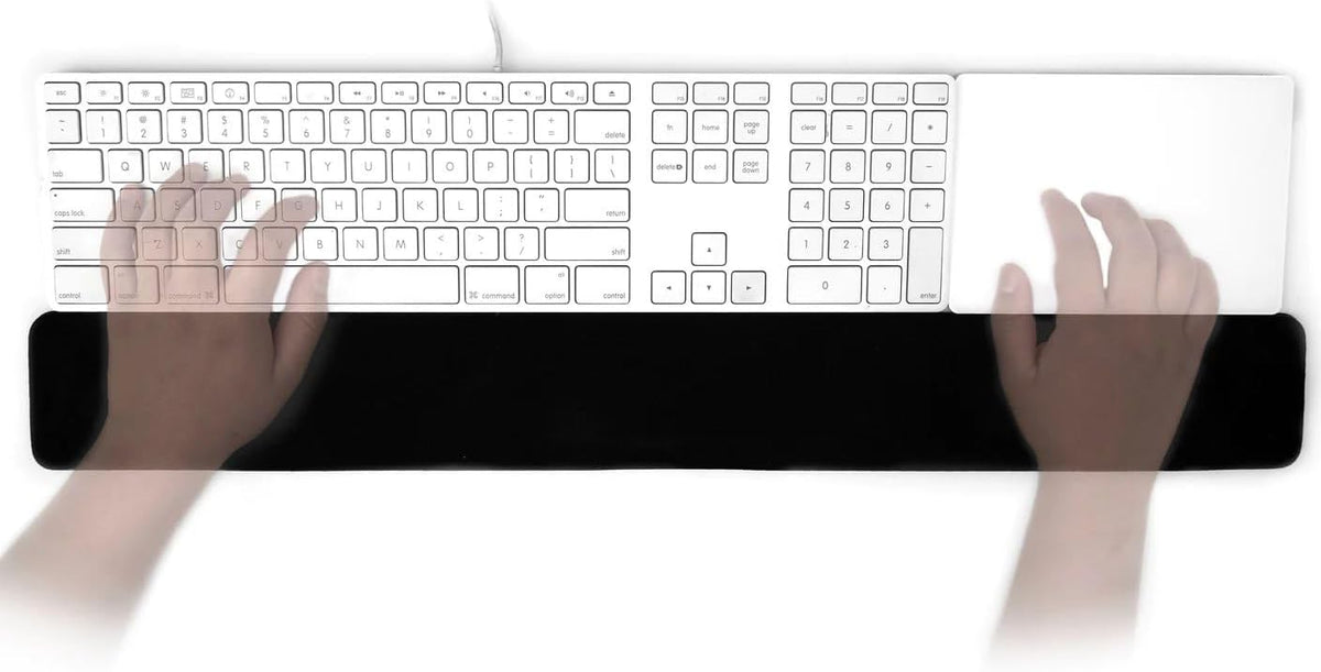 GRIFITI Slim Wrist Pad 24" x 4" x 0.375" Inch Extra Long Soft Profile Keyboard & Mousepad Wrists Rest for 1/4 Inch Thick Keyboard with Trackpad or Mouse Ergonomic Support