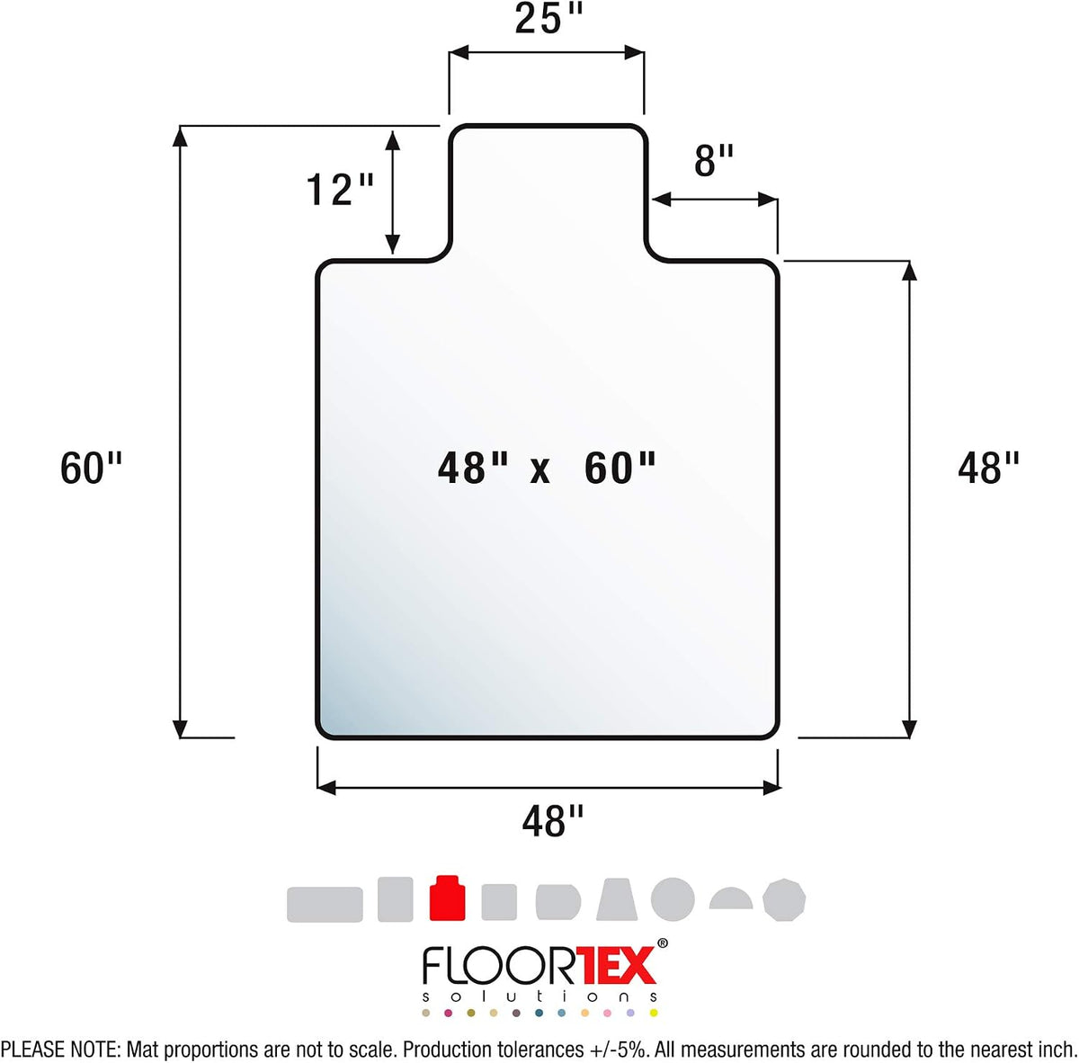 Floortex® Exclusive Ultimat® Polycarbonate Lipped Chair Mat for Carpets up to 1/2" - 48 x 60