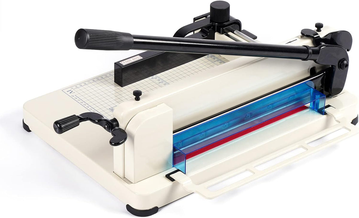 Heavy Duty Paper Cutter,12 inch Guillotine Paper Cutter,Guillotine Paper Cutters and Trimmers Cards Leather with Metal Base for Office Home School (White, a4)