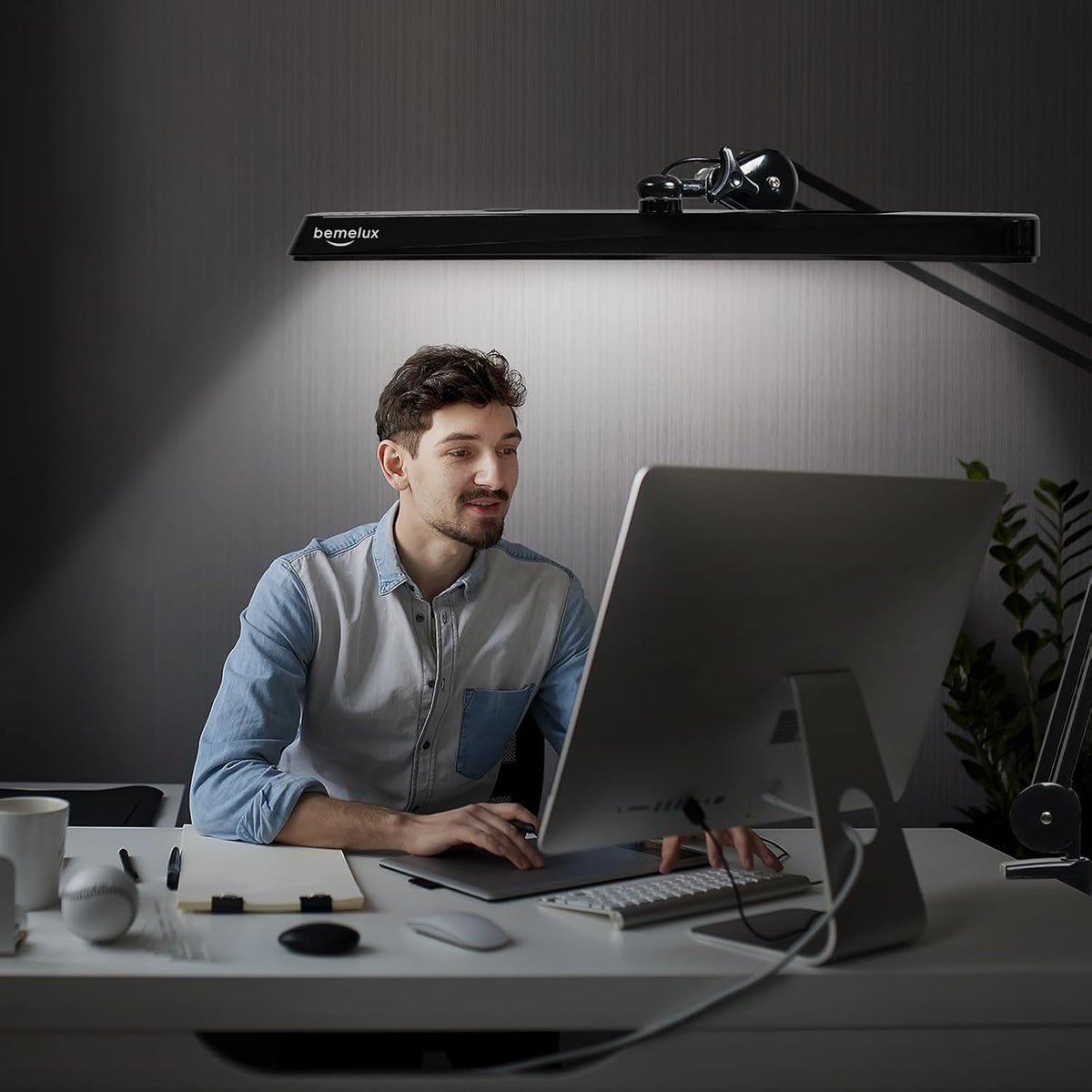 LED Architect Desk Lamp with Clamp, 24W 2000LM, Black