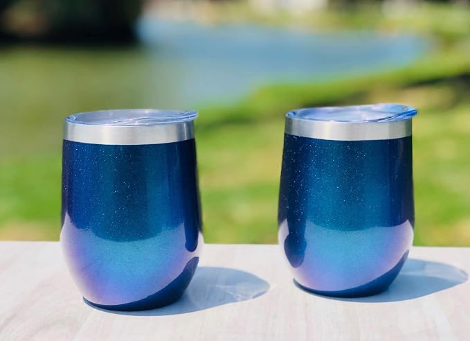 CHILLOUT LIFE 12 oz Stainless Steel Wine Tumblers 2 Pack