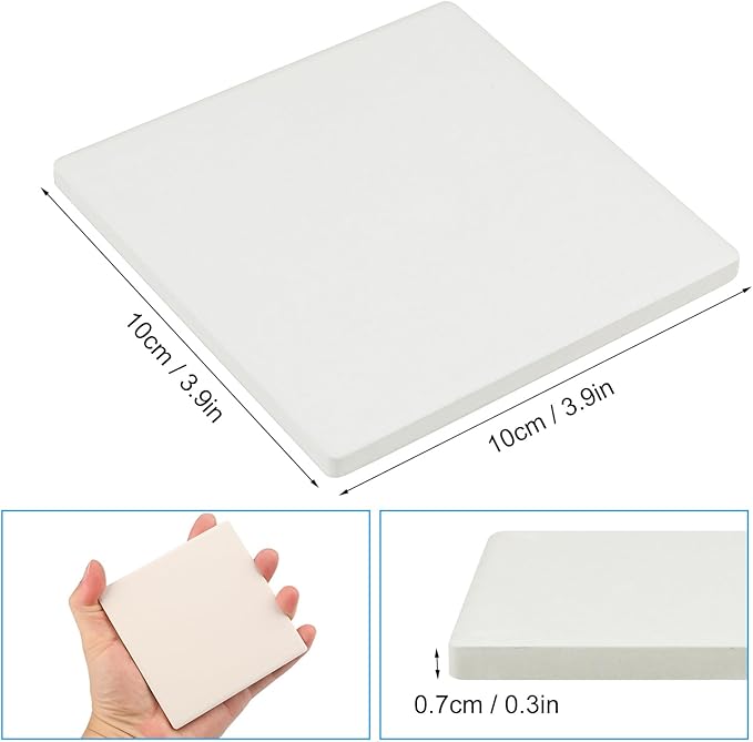 60 Pieces 4 Inch Blank Ceramic Coasters, Unglazed Ceramic Tiles Coasters