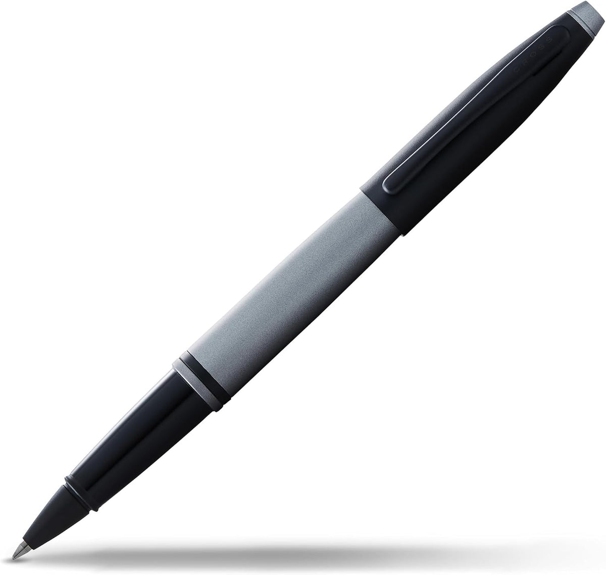 Cross Calais Rollerball Pen, Matte Gray & Black, Medium Point, Black Ink