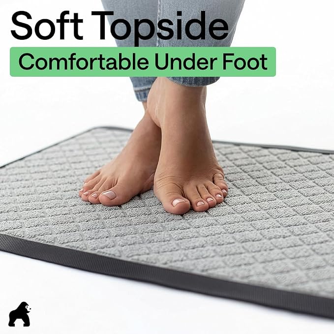 GORILLA GRIP 100% Waterproof All-Season WeatherMAX Doormat US Designed Natural