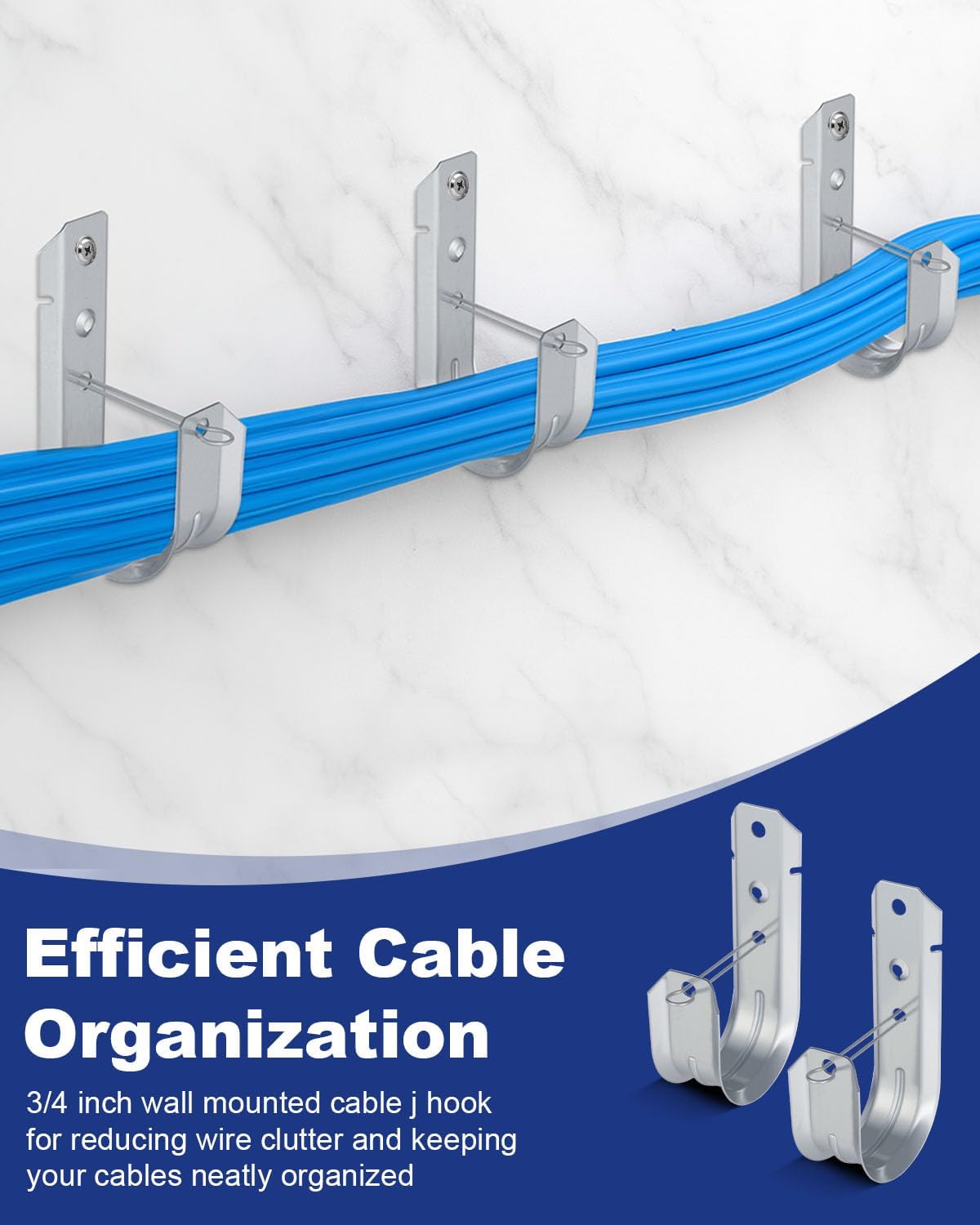 2" 50 PCS Galvanized Steel J-Hooks