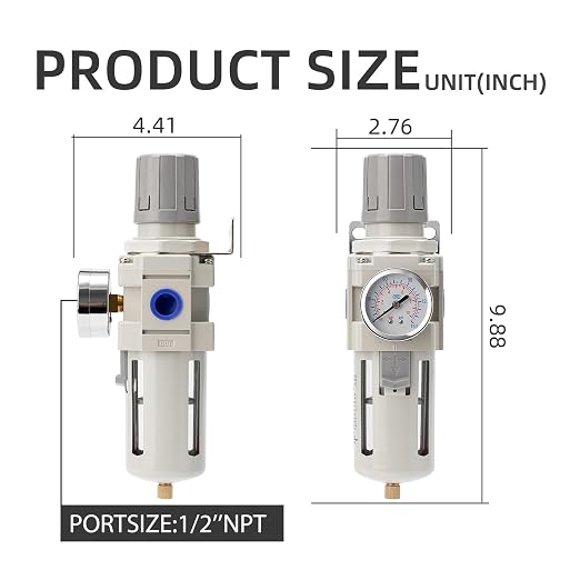 Air Compressor Water Separator Filter 1/2" NPT 150 PSI, Compressed Filter