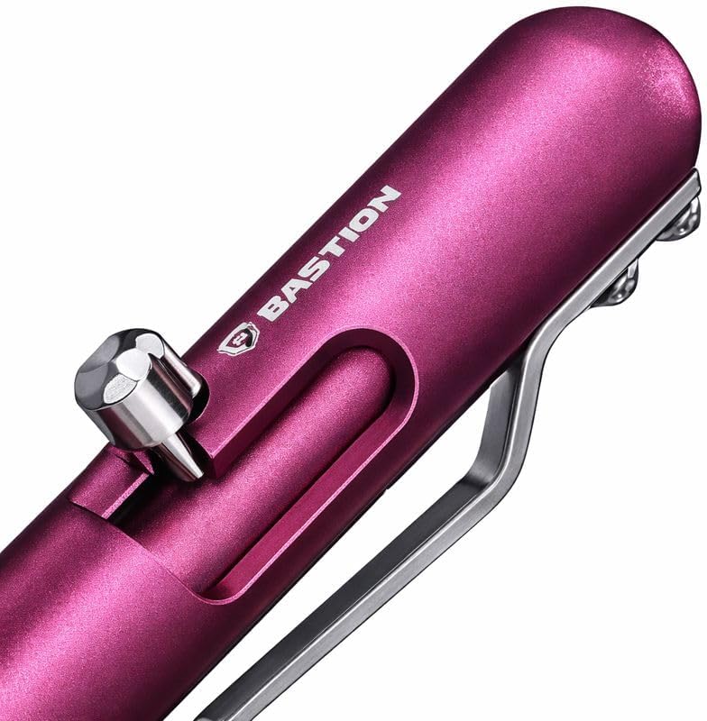 BASTION Slim Aluminum Bolt Action Pen, Stylish Pens for Women, Pink EDC