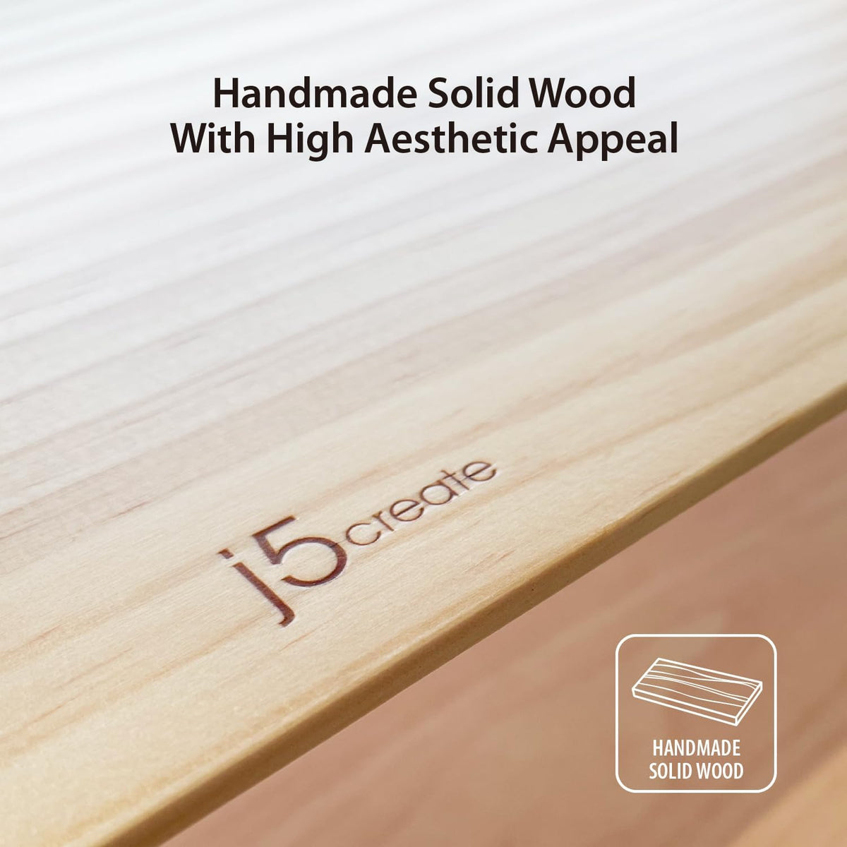 j5create Premium Monitor Stand, Made with Elegant Wood and Sleek Aluminum
