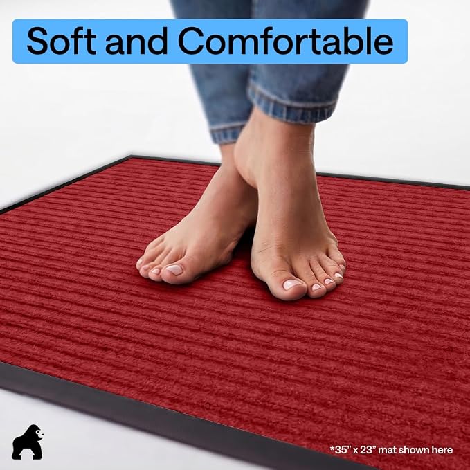 GORILLA GRIP Waterproof Traffic Guard Door Mat, 2 Pack Heavy Duty Entryway Mats