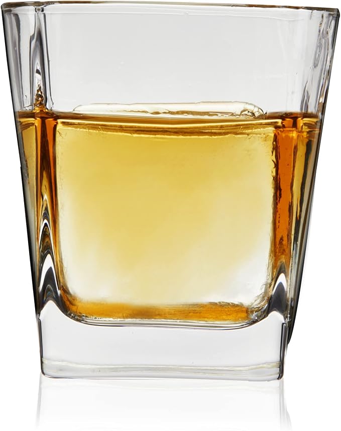TRUE Square Rocks Glass, Old Fashioned Whiskey Glasses, Superb Drinking Cups