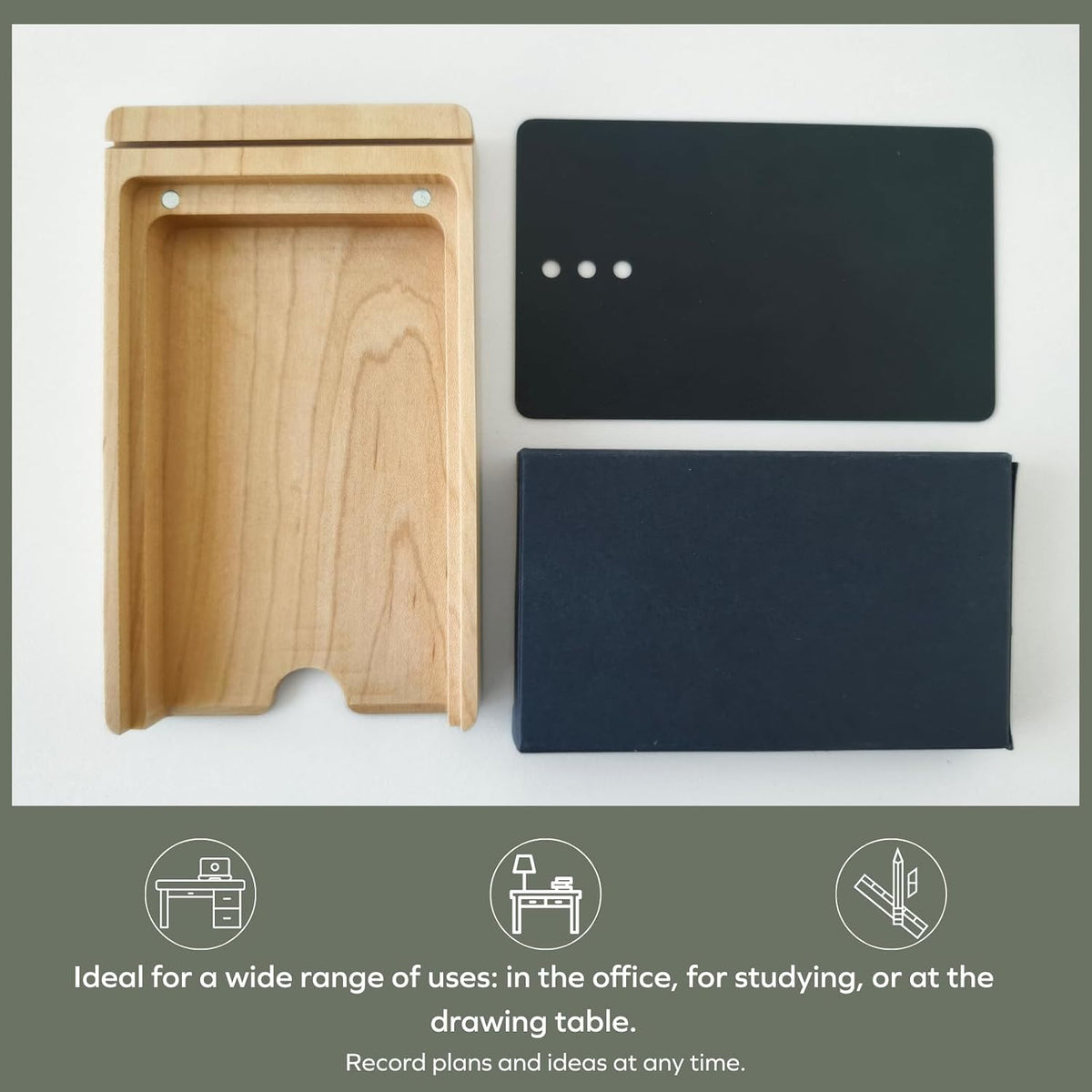 muso wood Maple Daily To Do List Planner Stand with 100 Cards