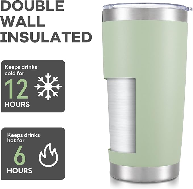 20 oz Tumbler with Lid Stainless Steel Insulated Tumblers Cups Travel Mug |
