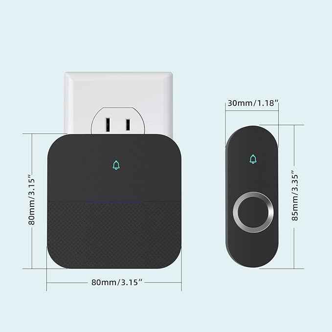 AIDA Lighted Wireless Doorbell for Home, Waterproof Battery Doorbell Wireless 1