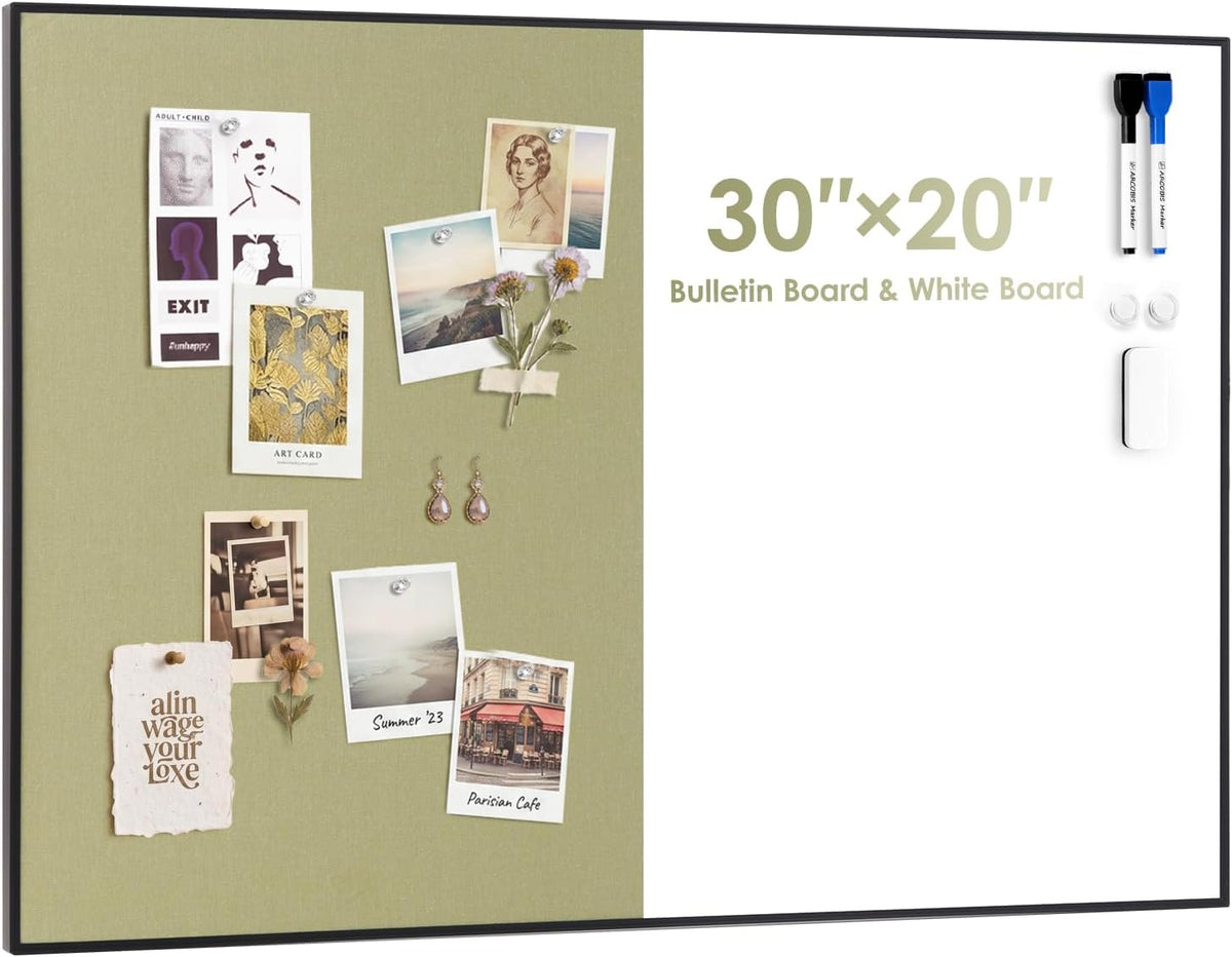 ARCOBIS Cork Board White Board Combo for Wall