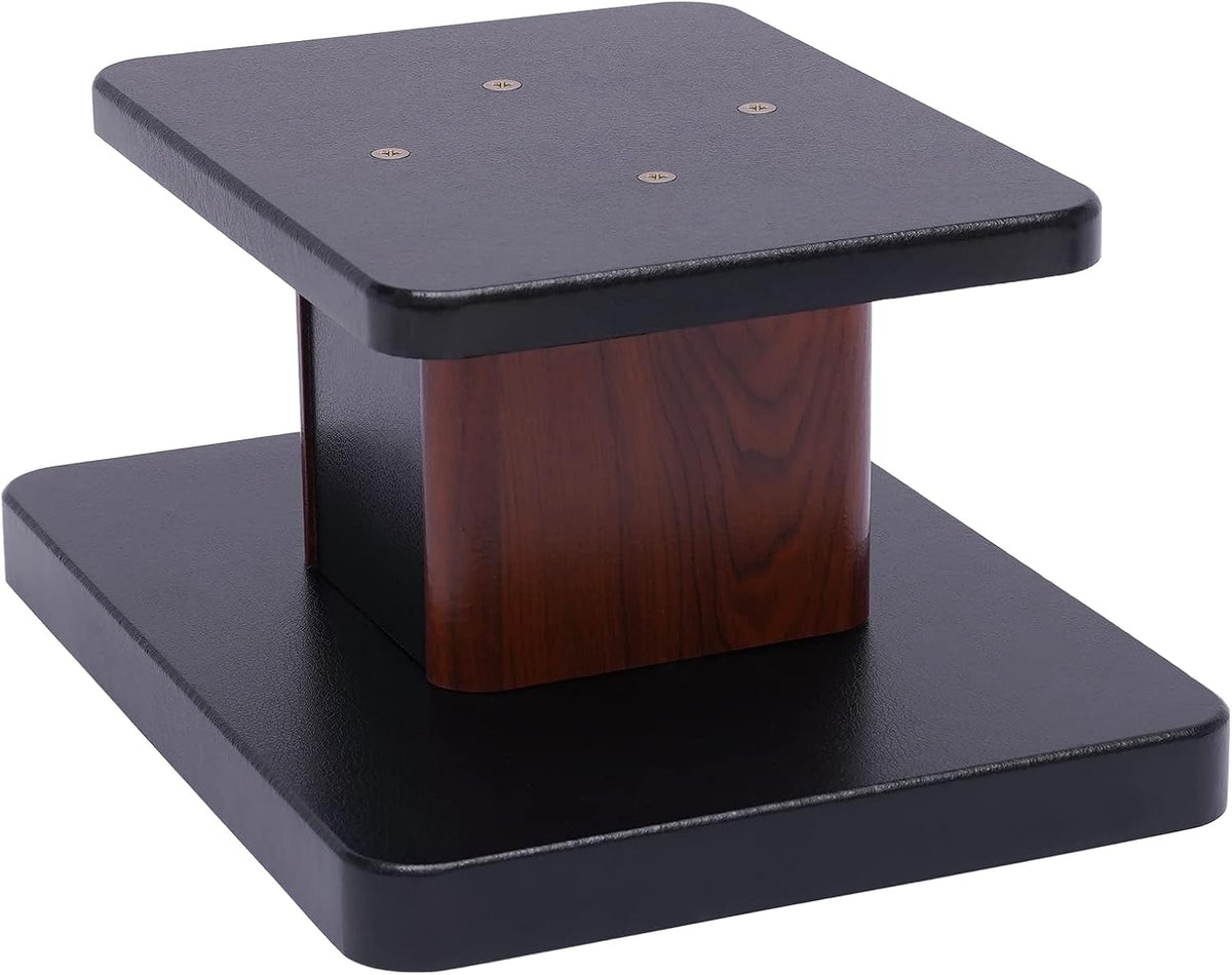 Universal Speaker Stand Pair, H6in Desktop Bookshelf Speaker Stands Holder for Surround Sound Studio Monitors Up to 33lbs, for Home Theater Living Room Floor, Black & Brown