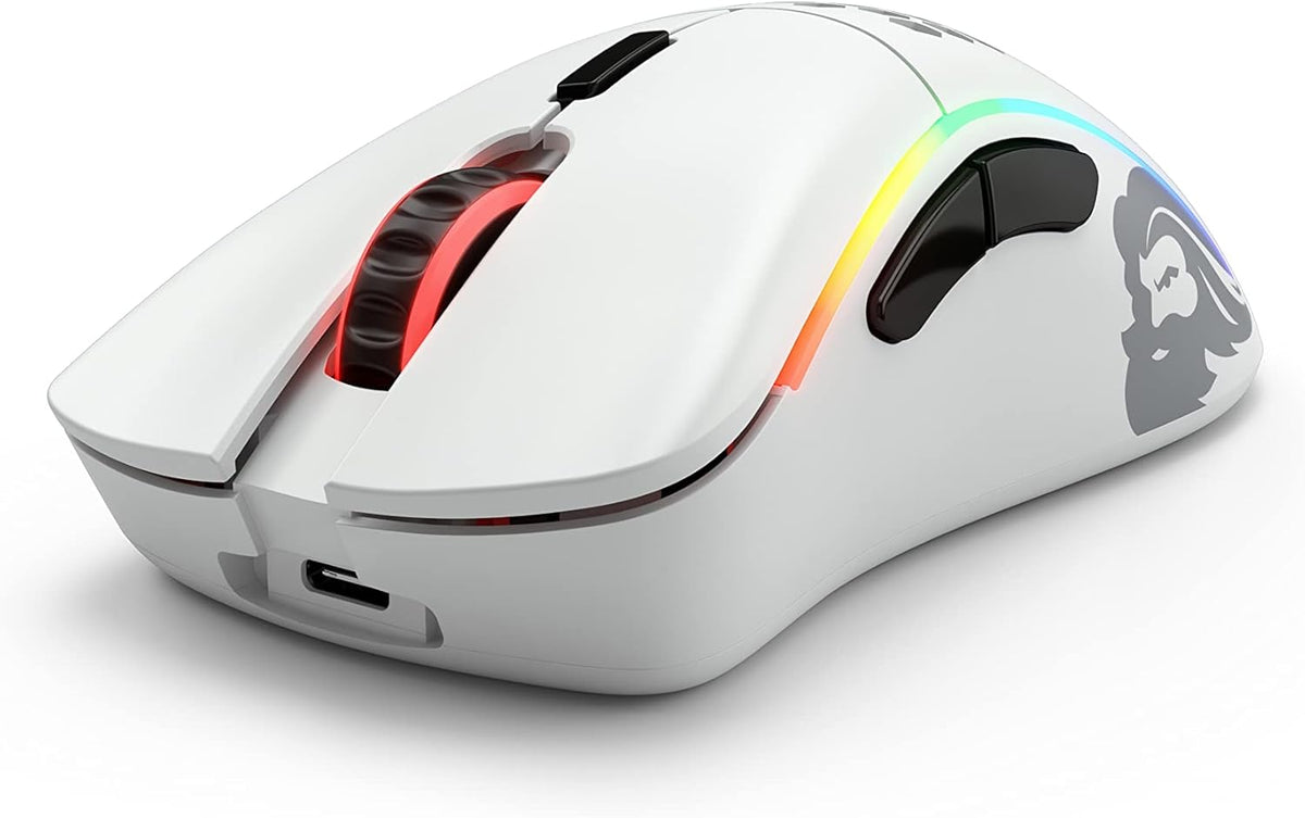 GLORIOUS Model D- (Minus) Wireless Gaming Mouse - 67g Superlight Honeycomb Design, RGB, Ergonomic, Lag Free 2.4GHz Wireless, Up to 71 Hours Battery - Matte White