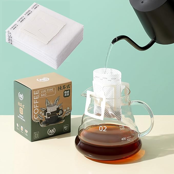 100PCS Portable Coffee Filter Paper Hanging Ear Drip Coffee Single Drinker