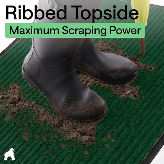 GORILLA GRIP Waterproof Traffic Guard Door Mat, Heavy Duty Entryway Mats