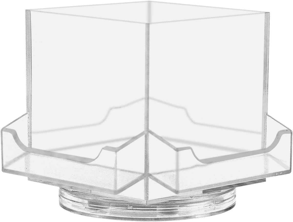 Marketing Holders 12 Pack Rotating Business Card Holder 4 Pocket Holds 3.5" x 2" Open Middle Storage Caddy Countertop Organizer Display Clear Acrylic Spinning Cube