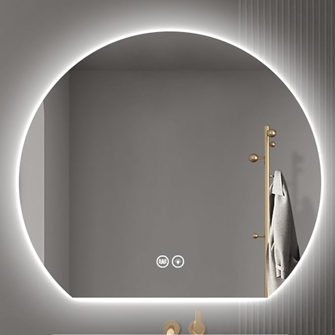 Bathroom Mirror with 3 Colour LED Lights, Wall Mounted Bathroom Vanity Mirror