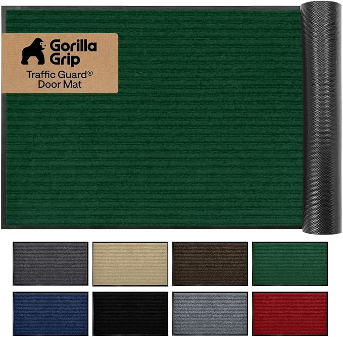 GORILLA GRIP Waterproof Traffic Guard Door Mat, Heavy Duty Entryway Mats