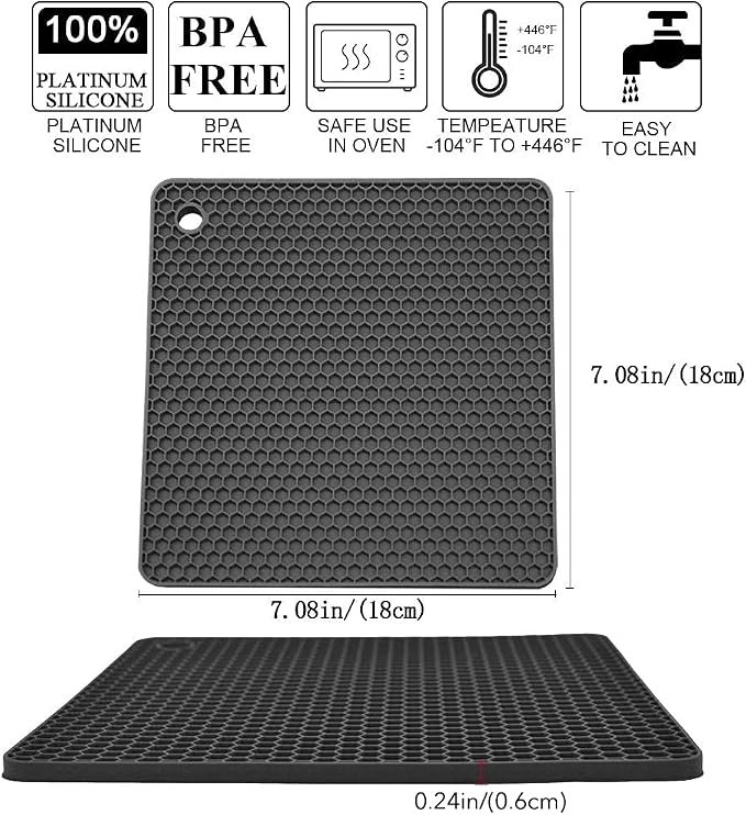 Silicone Trivets for Hot Pots and Pans, Heat Resistant Durable Flexible