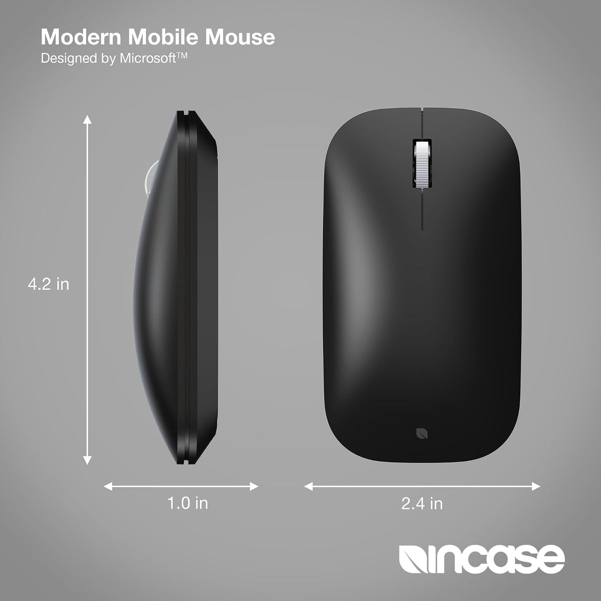 Incase Modern Mobile Mouse Designed by Microsoft, Wireless, Black