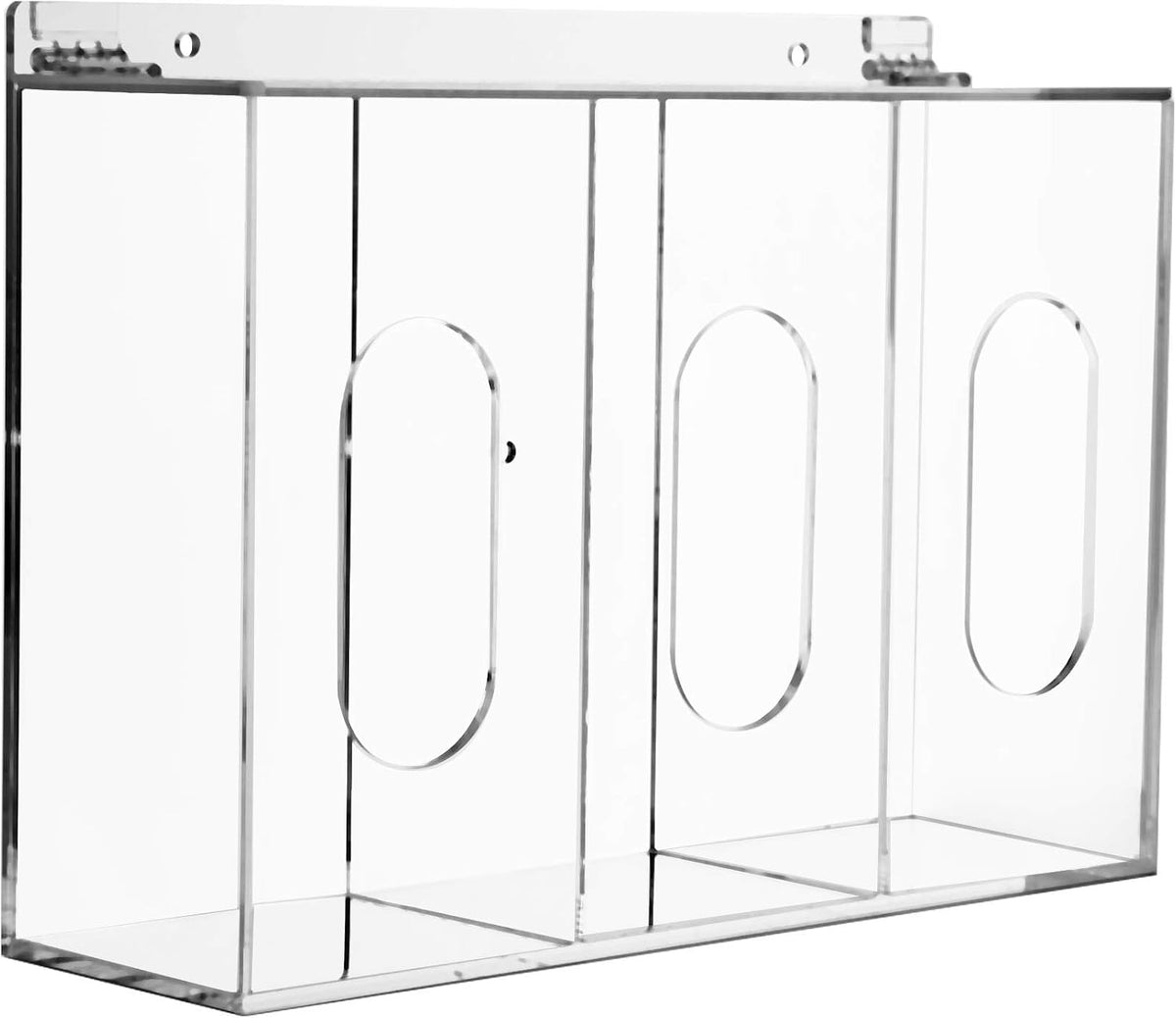 Hairnet & Shoe Cover Dispenser Triple Disposable Mask Plastic Glove Box Holder with Lid Wall Mount Acrylic Clear Storage Containers for Organizing Sanitation Tool Case (clear)