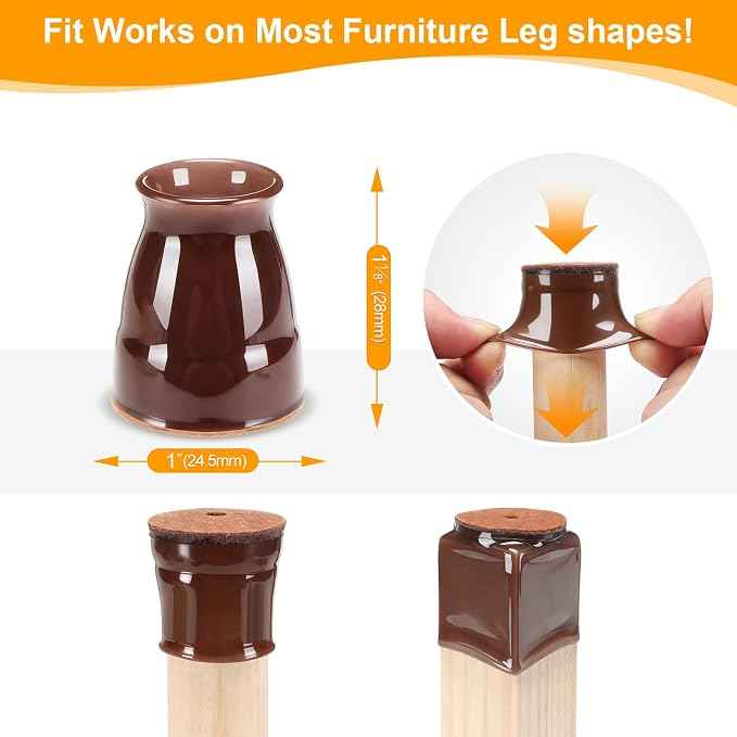 CHUNZEXI 24 Pack Extra Small Chair Leg Floor Protectors