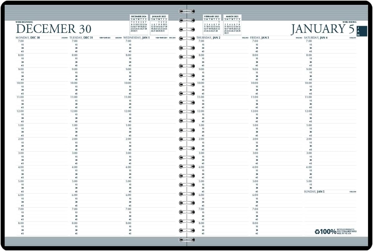 House of Doolittle 2025-2026 Two-Year Professional Weekly Planner, Black, 8.5 x 11 Inches, January - December (HOD272002-25)