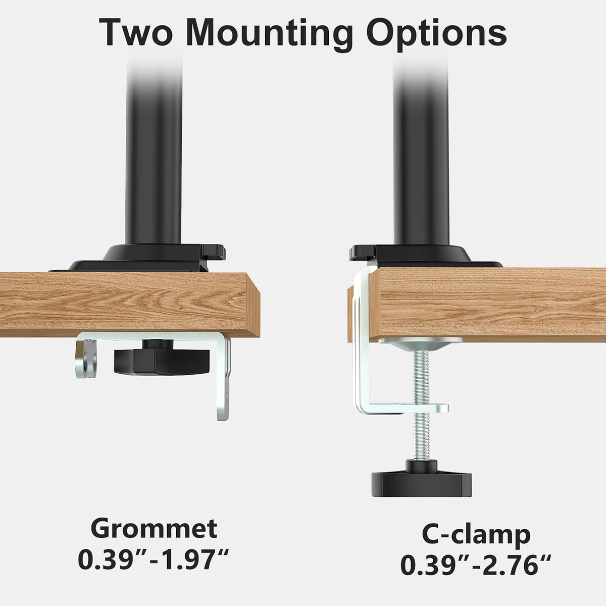 WALI Tall Dual Monitor Desk Mount for 13-33 inch Screens, 19.8 lbs per Arm