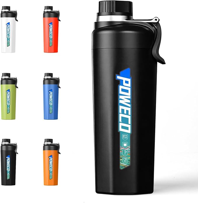 Ceramic Lined Water Bottle, 18 oz Insulated Travel Mug