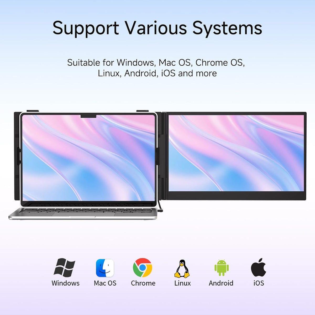 ROYY Laptop Screen Extender, 14" 1080P FHD IPS Portable Monitor