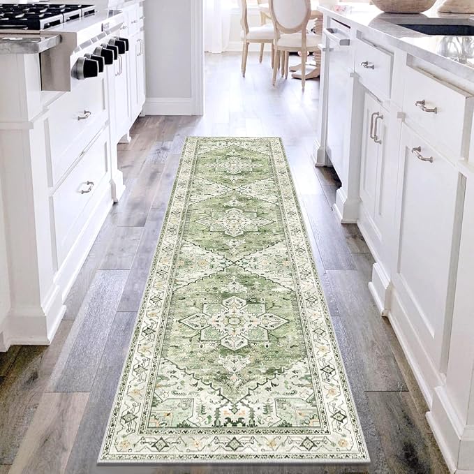 Yamaziot Washable Runner Rug, 2x8 Non-Slip Boho Vintage Hallway Rug Runner