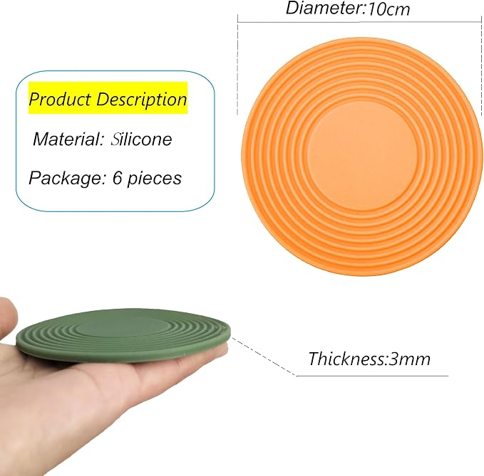 6PCS Coffee Mug Stacker, Cup Storage Accessories, Silicone Coaster, Kitchen