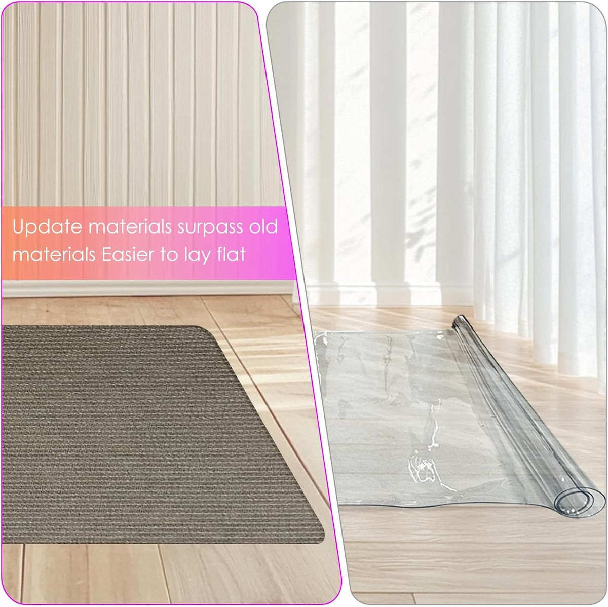 Azadx Heavy Duty Office Chair Mat for Hardwood Floor 36" x 48" Desk Chair Mat for Hard Floors No Slip Floor Protector for Home Office Flatten Quickly‌, Brown