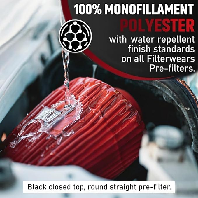 FILTERWEARS F154R Universal Water Repellent Cold Air Intake Pre-Filter