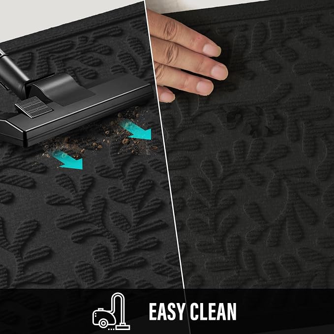 HIYARD Front Door Mat, Absorbent Dirt Trapping Welcome Door Mat Indoor Outdoor