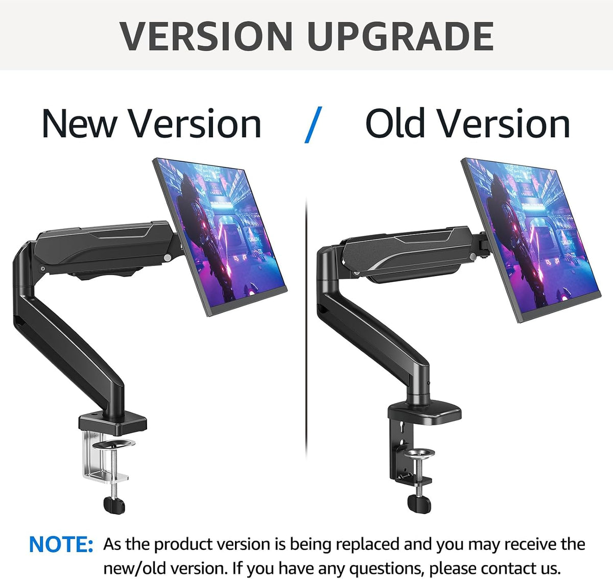 MOUNTUP Single Monitor Desk Mount Holds Screen up to 32 inch, Height Adjustable Monitor Arm, Full Motion Computer Monitors Stand with Clamp/Grommet Base, VESA Mounts Fit 4.4-19.8lbs Computer, Black