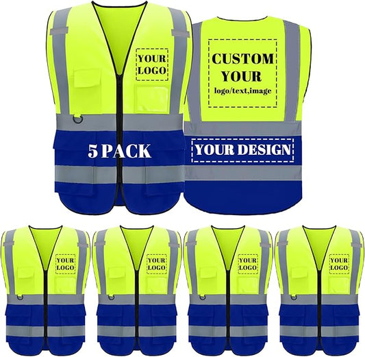BeautyWill Custom Safety Vest Logo Class 2 High Visibility Reflevtive Vest Outdoor Protective Workwear