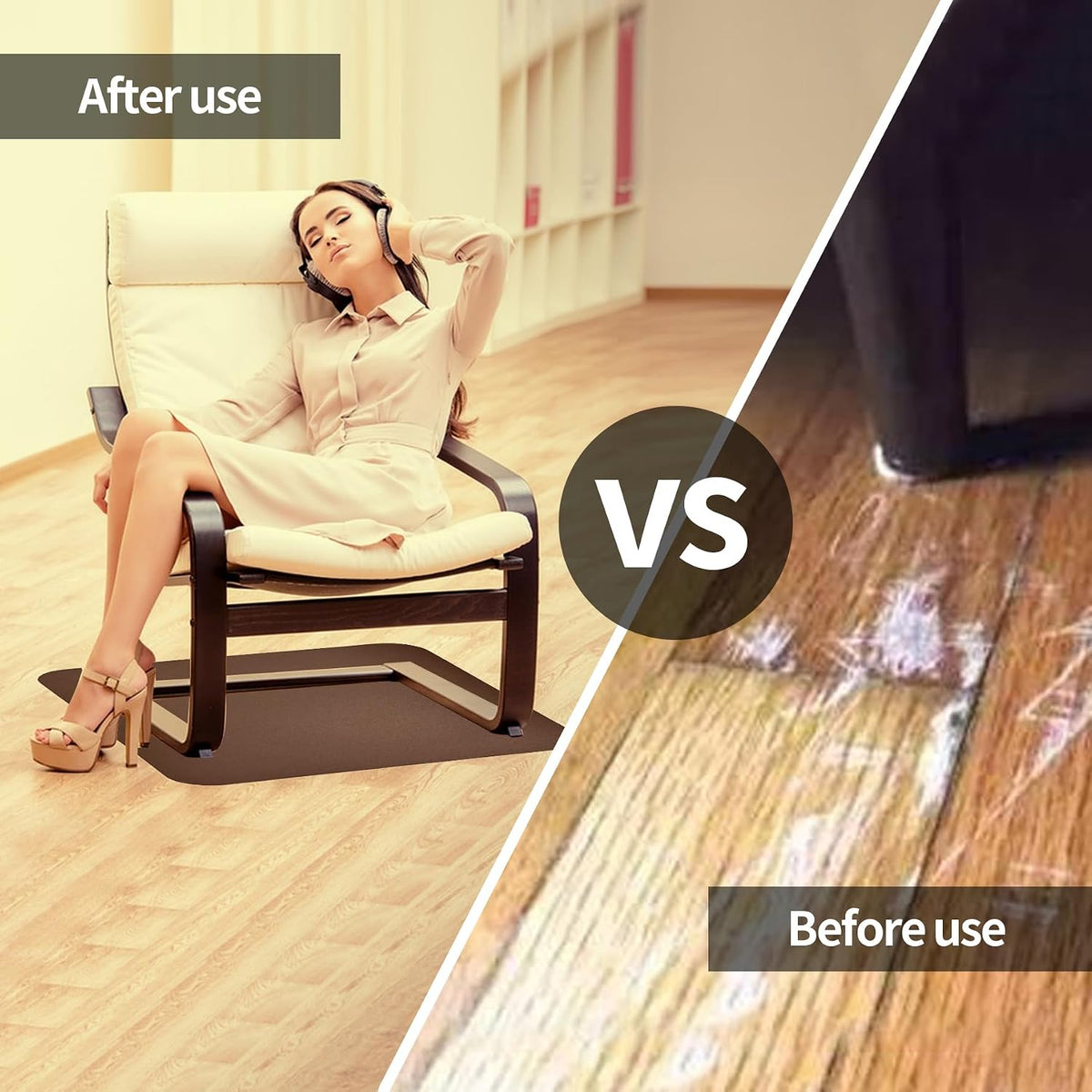 Recliner Pads for Hardwood Floors,Non Slip Recliner Grippers,Under Recliner Floor Protectors,Furniture Pads to Prevent Sliding,Non Slip Furniture Rail Pad for Recliners,Swivel Chairs