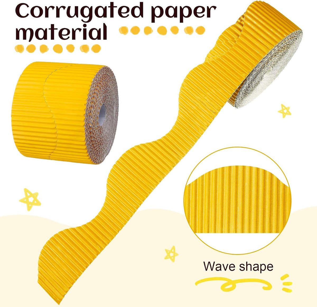 Harloon 6 Pcs 300ft Bulletin Board Borders Bulk Classroom Scalloped Borders Poster Cork Bulletin Board Trim Decor for 100 Day of School Teacher Students Supplies, 6 Colors