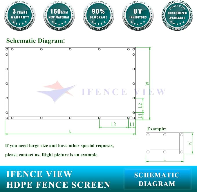 Ifenceview 6'x3' to 6'x50' Brown Shade Cloth/Fence Privacy Screen Fabric Mesh