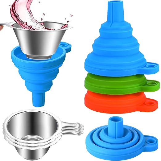 Boao 6 Pack Resin Funnels Filter 3D Printer Accessories Include Collapsible