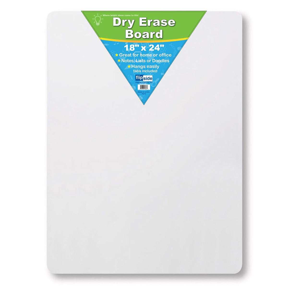 Flipside, FLP10085, Unframed Dry Erase Board, 1 Each, 18 x 24 in, White (Pack of 3)