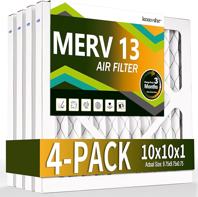 10x10x1 Air Filter MERV 13, HVAC/Furnace AC Filter Replacement, Dust