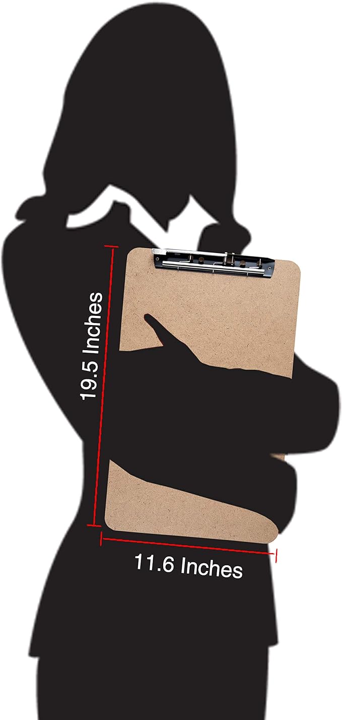 Extra Large Clipboard Set (6pc) - Larger Than 11x17 - Vertical or Landscape - Fits 11 x 17 Tabloid Paper (Board 11.6"x19.5" - 2 Inches Longer Than Legal Size)