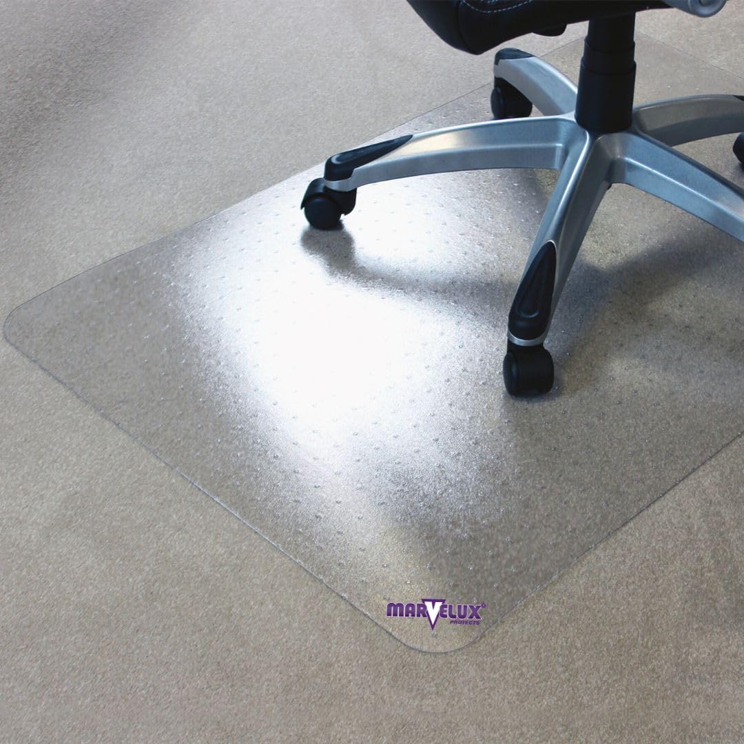 Marvelux Office Chair Mat for Carpeted Floors 29" x 47" Rectangular APET